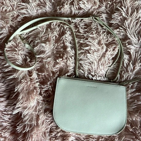 Lo & Sons Waverley 2 Large Saffiano Leather Convertible Bag Ivory/Gold/Camel - Picture 1 of 9